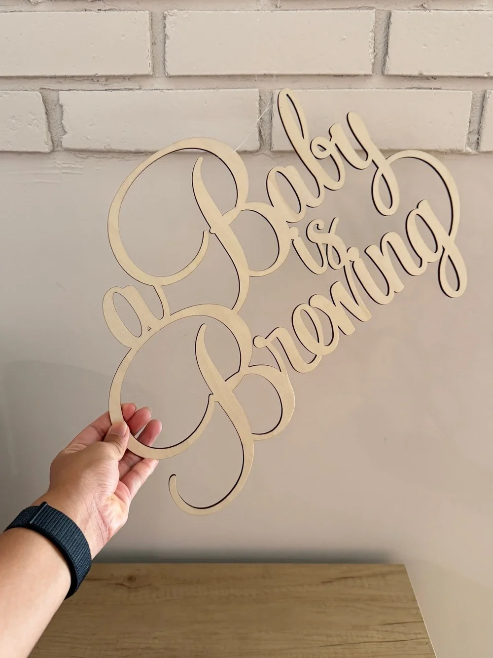 A baby is brewing wooden sign / baby shower decor